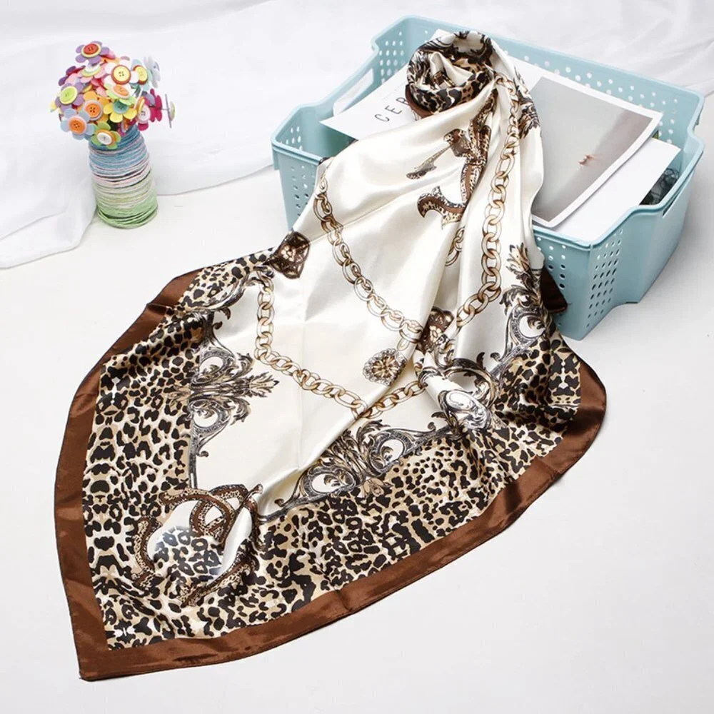 Leopard Satin Scarf